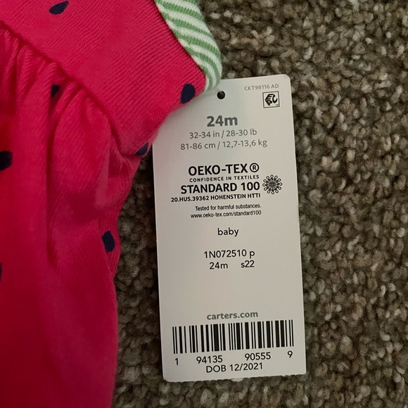 NWT Carters Watermelon Onesie Dress - Picture 5 of 5